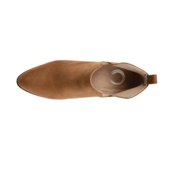 JOURNEE COLLECTION Women's Deep V Lola Block Heel Slip On Booties- Brown- Size 8 - Picture 6 of 6